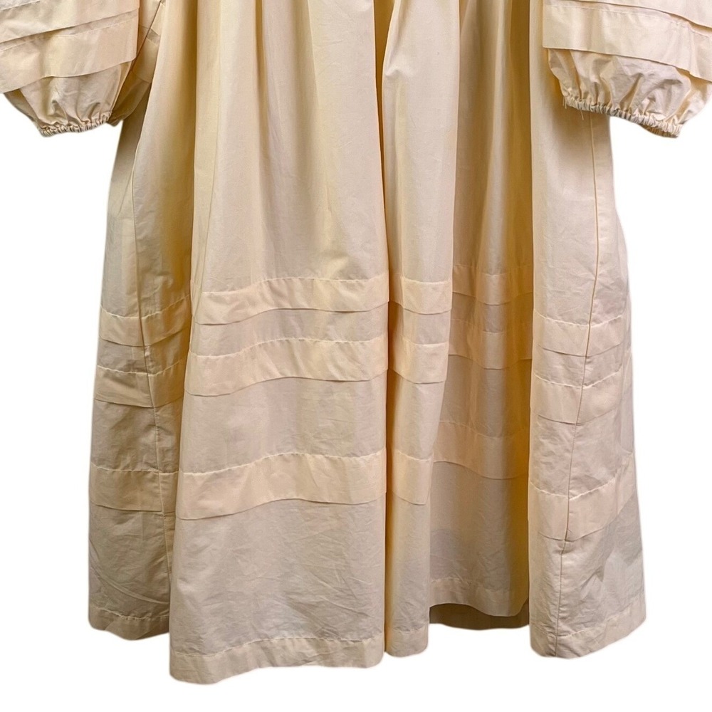 Mable Yellow Puff Sleeve V Neck Tiered Skirt Babydoll Mini Dress Coquette Small - Picture 4 of 8